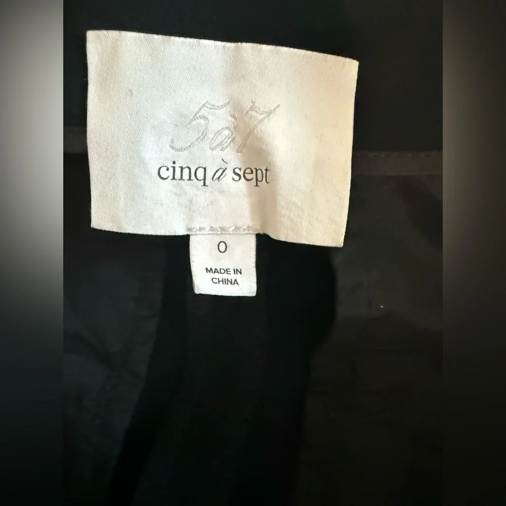 Cinq-a-Sept Jessy Pants Size 0 Black Cropped Wide Leg High waisted